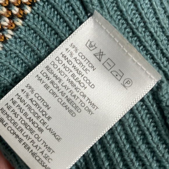 Ecoté Urban Outfitters Blue Intarsia Patterned Shawl Cardigan - Size M - Picture 12 of 12